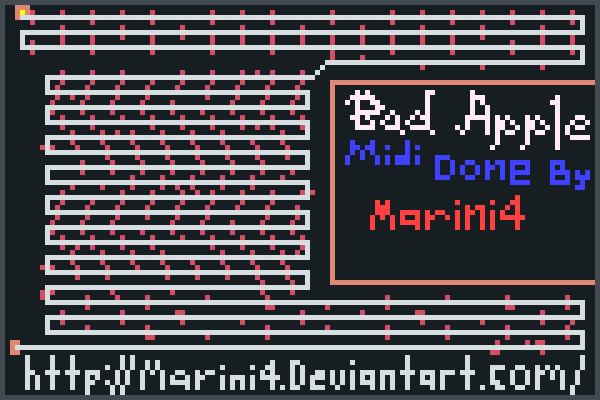 bad apple song Pixel Art