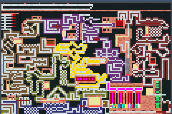 Flame Swirl Pixel Art