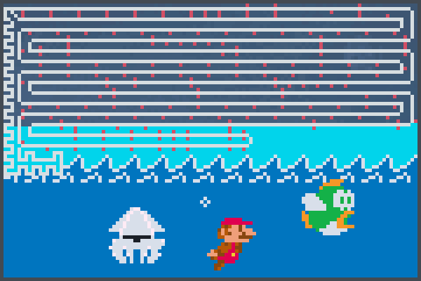 SMB Underwater Pixel Art