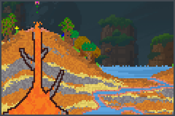 VolcanoErupting Pixel Art