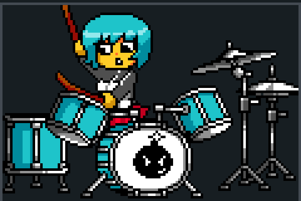 Drummer Girl Pixel Art