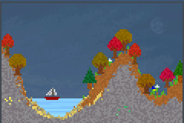 fall boat Pixel Art