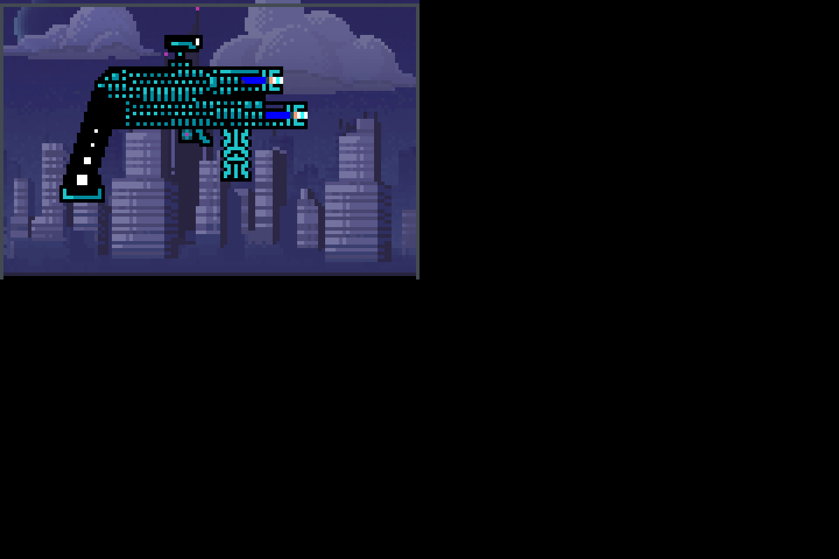  LaserGunCyan Pixel Art