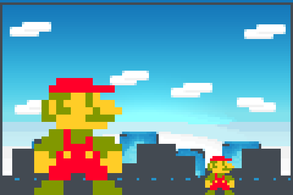 Two Marios Pixel Art