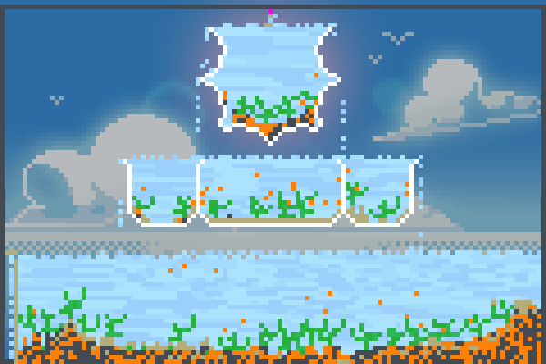 Fishtank in sky Pixel Art