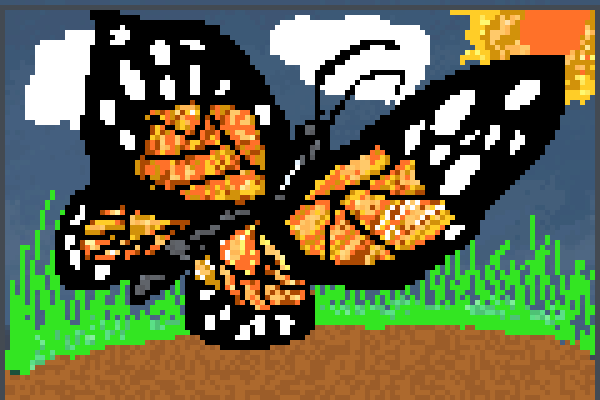 Monarch butterf Pixel Art