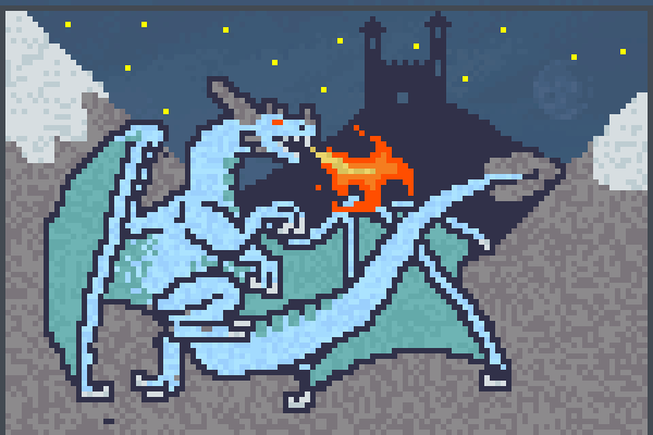 mountin dragon Pixel Art