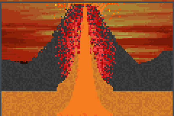 My Volcano Pic. Pixel Art