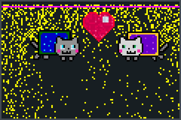 nyan cat love Pixel Art