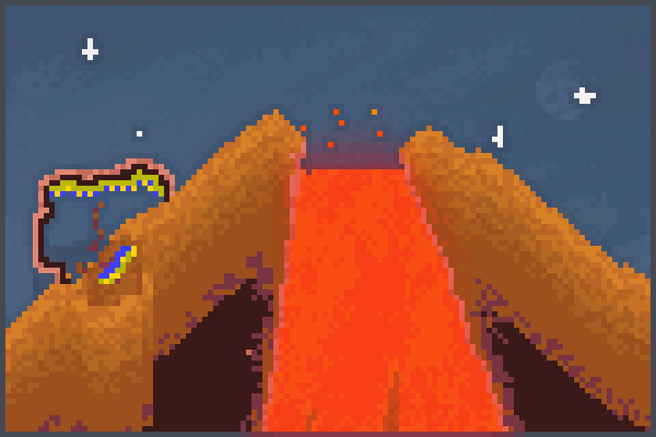 Volcano Complet Pixel Art