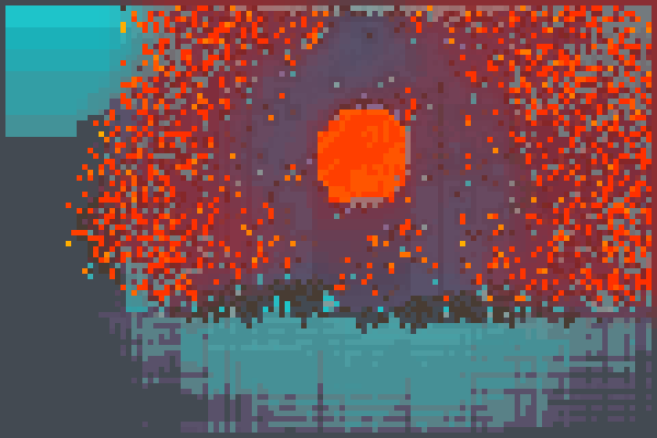 the sun is fire Pixel Art