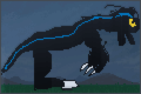 blue jurasick Pixel Art