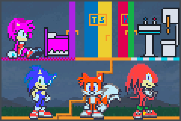 modern snic lif Pixel Art