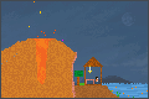 Erupion volcan Pixel Art