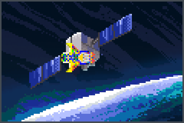 SpaceshipRainbw Pixel Art