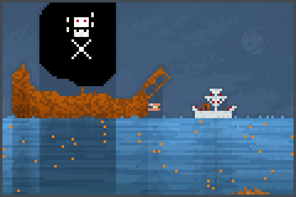 pirate vs sea Pixel Art