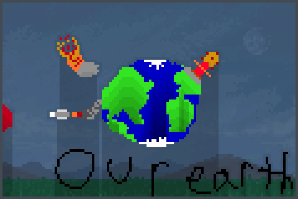 earth with mars Pixel Art