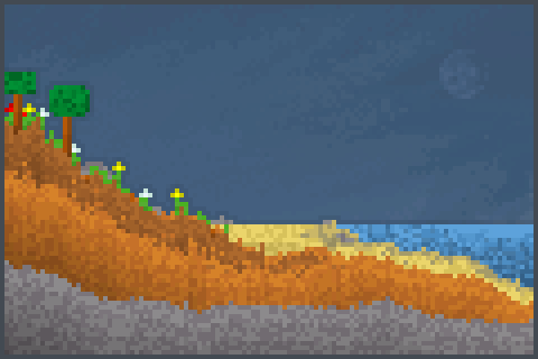 Fields And Lake Pixel Art