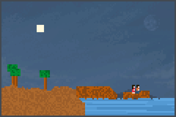 a beira do lago Pixel Art