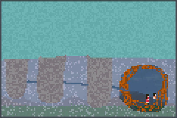a bath in wood Pixel Art