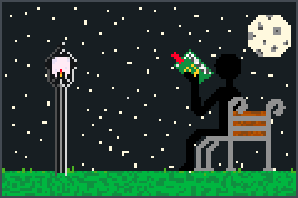 noche estrellad Pixel Art