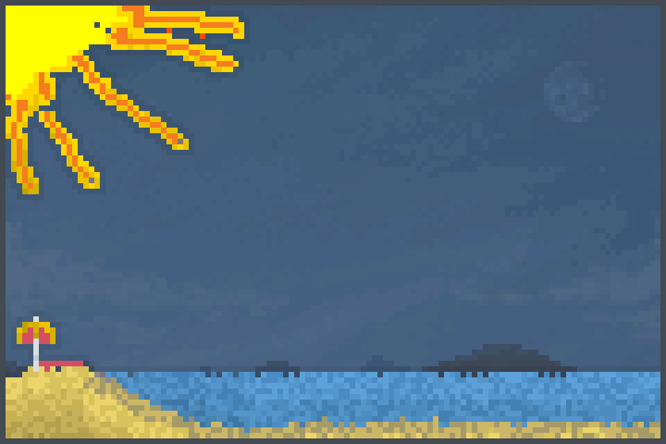 a sunny beach Pixel Art