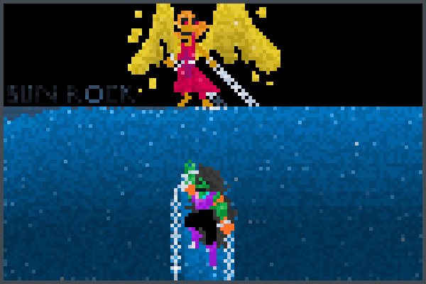 sun rock scary Pixel Art