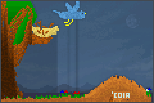 birds and ants Pixel Art