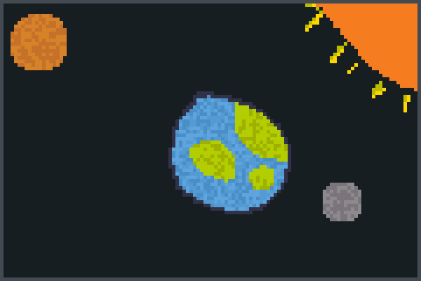  tera e a lua  Pixel Art