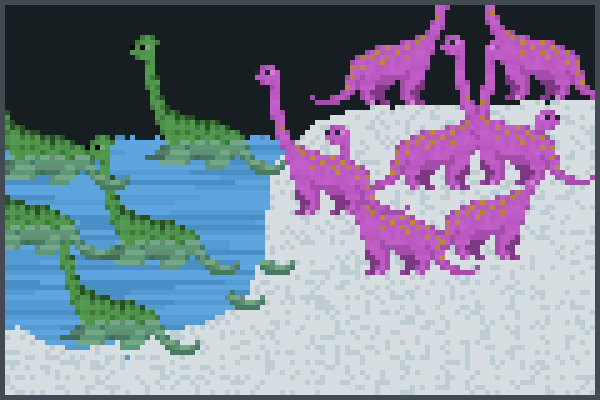 dinosaours Pixel Art