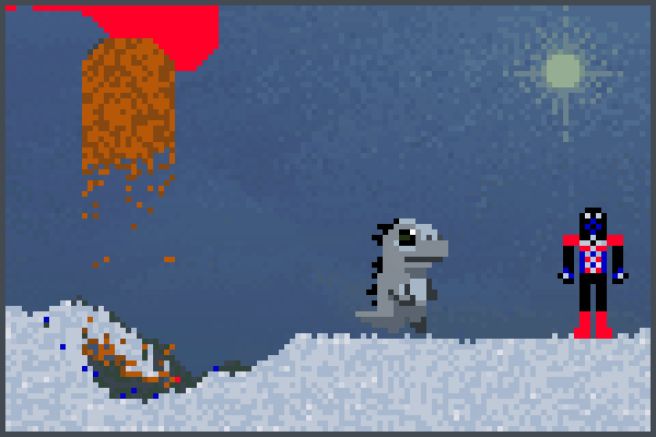 godzilla vs bot Pixel Art