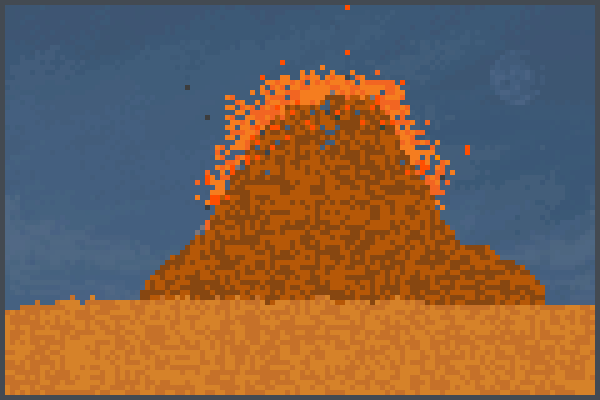 the bombvolcano Pixel Art