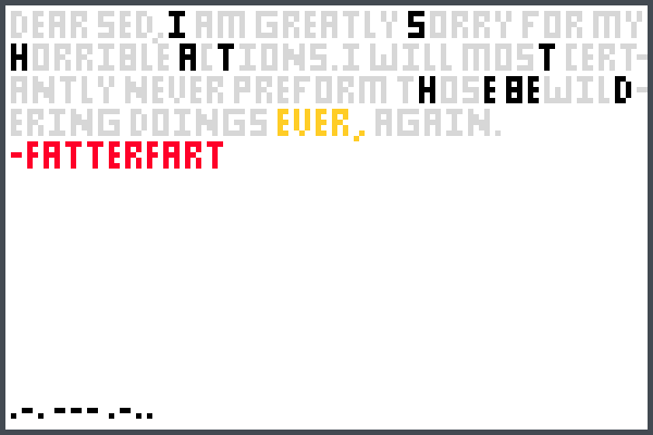 Apology. Pixel Art