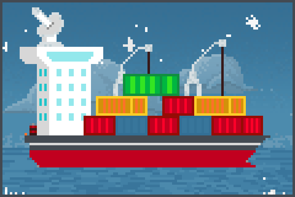 Un Carguero Pixel Art