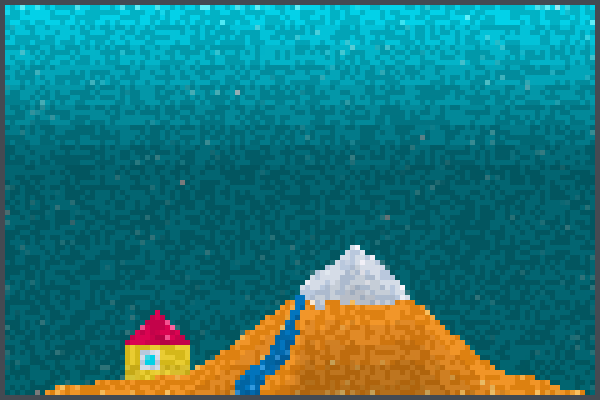 maison et tagne Pixel Art