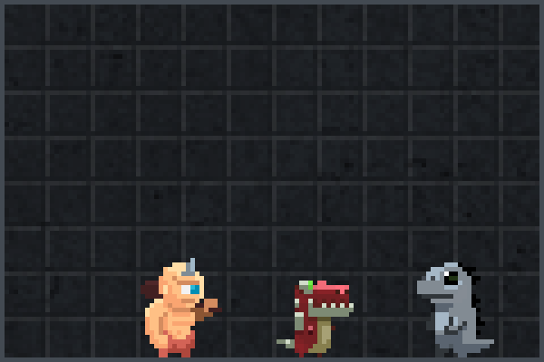 monster fight. Pixel Art