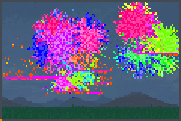 more fire works Pixel Art