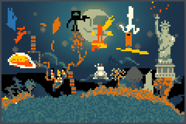 Land Planu Pixel Art