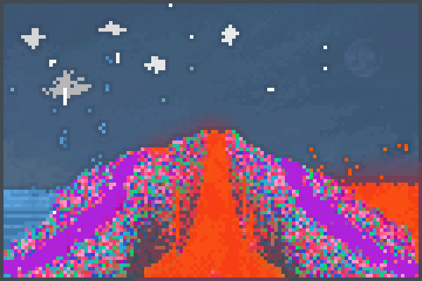 a volcanno Pixel Art
