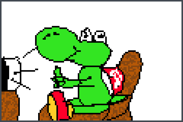 yoshy viendo TV Pixel Art