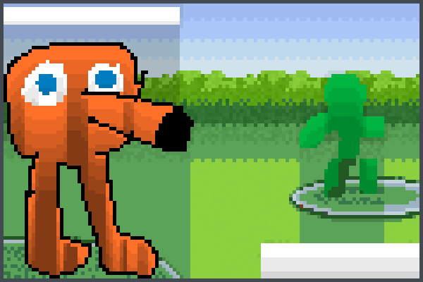Qbert vs Green Pixel Art