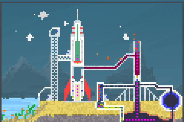 rocket station Pixel Art