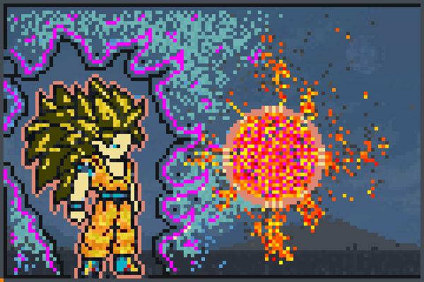 goku ss3 by Pixel Art