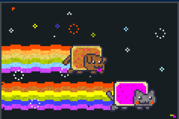 nyan dog . cat Pixel Art