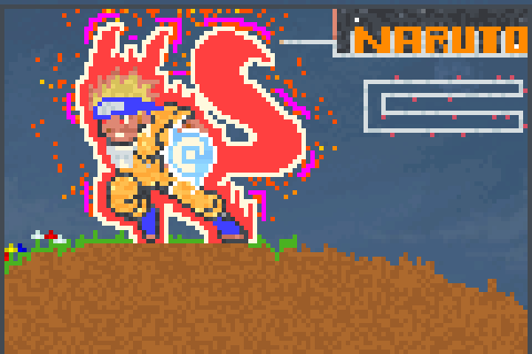 naruto fox mode Pixel Art