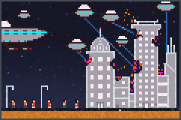 Invacion UFO Pixel Art