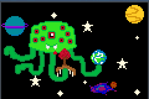 Jellyfish Alien Pixel Art