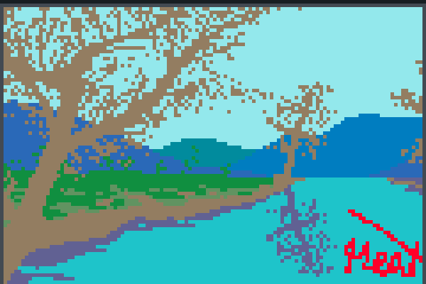 peaceful river Pixel Art