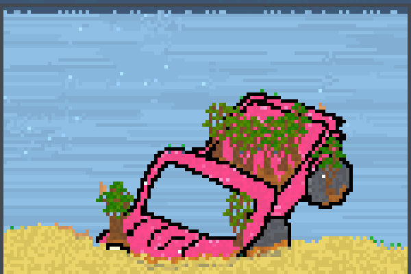 car in the sea Pixel Art